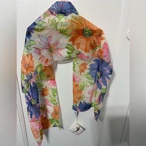 ORIGIN ITALY SPRING CARDEN CHIFFON SCARF VINTAGE NEW